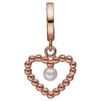 Christina Bubbly Pearl Love rosaforgyldt bobbel hjerte med lille perle, model 610-R59 købes hos Guldsmykket.dk her